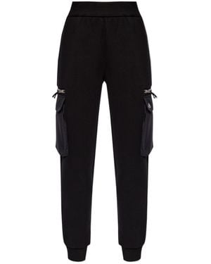Moose Knuckles Mixmedia Logo-Plaque Sweatpants - Black