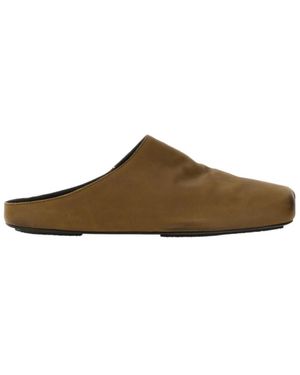 Uma Wang Square Toe Muller Shoes - Brown