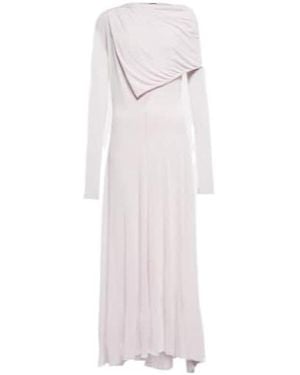Jil Sander Draped Crêpe Gown - White