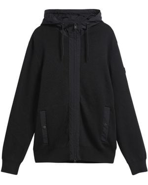 Barbour Long Sleeve Hooded Zip Knit Jacket - Black