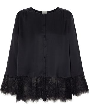 Posse Silk-Charmeuse Shirt - Black