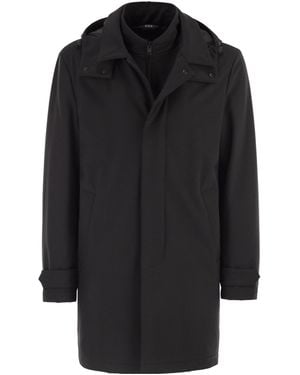 Fay Travel Stretch Jersey Coat - Black