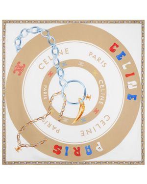 Celine Bullseye Foulard, 90 - White