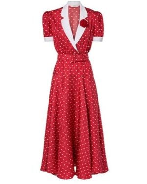 Rodarte Printed Silk Twill Midi Dress - Red