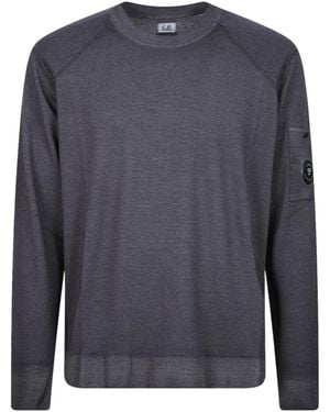C.P. Company Lens-Detail Raglan-Sleeve Jumper - Grey
