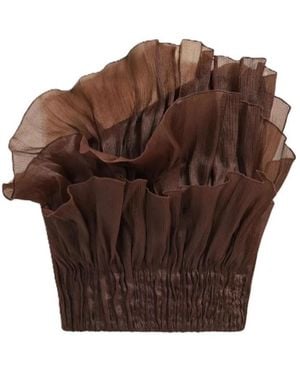 Aje. Leigh Layered Fan Top - Brown
