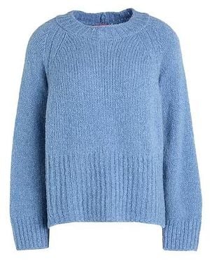MAX&Co. Medium-Thick Crew Neck Long Sleeve Knit - Blue