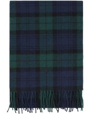 Polo Ralph Lauren Fringed Edge Checked Scarf - Blue