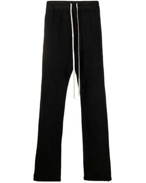 Rick Owens Pusher Straight-Leg Cotton Trousers - Black