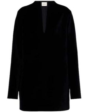 KHAITE Aleena Velvet Minidress - Black