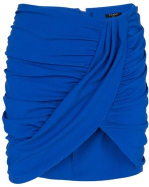 Balmain Draped Jersey Skirt - Blue