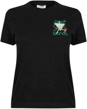 CASABLANCA Logo Crew Neck T-Shirt - Black