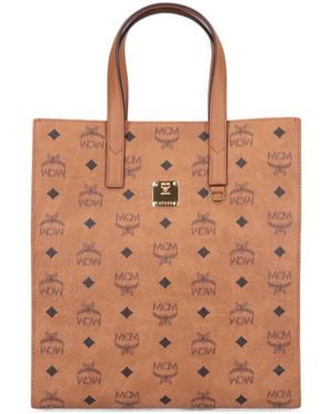 MCM Aren Monogram Print Medium Tote Bag - Brown