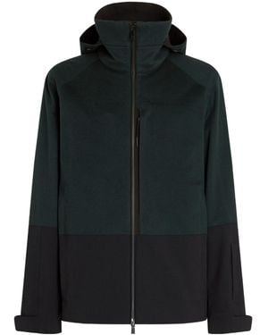 ZEGNA Oasi Hooded Two-Tone Jacket - Black