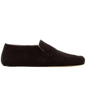 The Row Round-Toe Loafers - Black