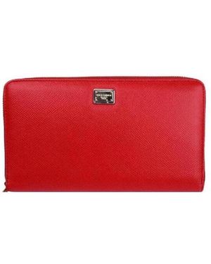 Dolce & Gabbana Logo-Detail Long Zip Wallet - Orange