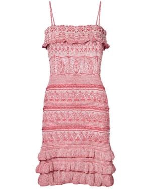 Etro Crochet Ruffled Cotton Minidress - Pink