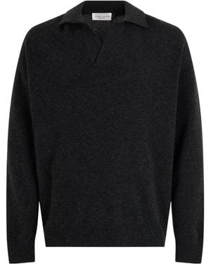 Roberto Collina Knitted Polo Shirt - Black