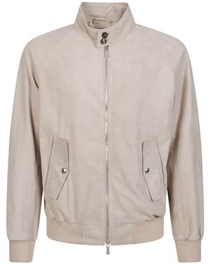Eleventy Long Sleeve Leather Jacket - Gray