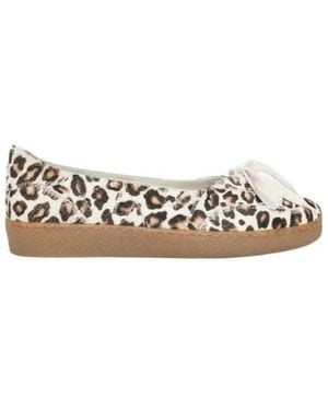 MSGM Animal-Print Ballet-Style Sneakers - Natural