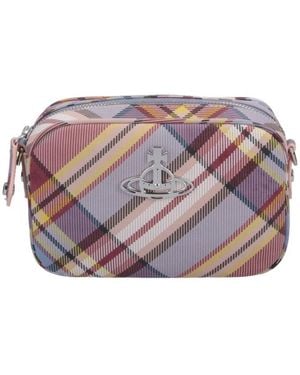 Vivienne Westwood Logo Plaque Checked Crossbody Bag - Pink