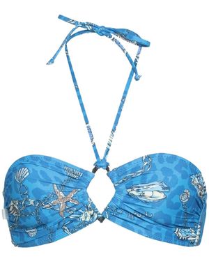 Ganni Stretchy Colourful Bandeau Bikini - Blue