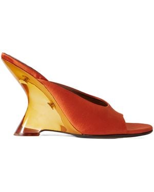 Dries Van Noten Sculpted Heel Mules - Orange