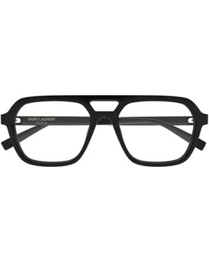 Saint Laurent Pilot-Frame Glasses - White