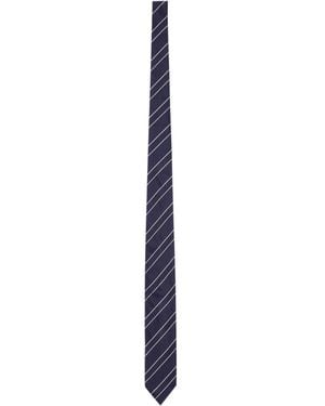 Lardini Striped Pointed Tip Tie - White