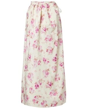 Magda Butrym Floral Silk Midi Dress - Pink