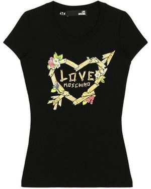 Moschino Love Printed T-Shirt - Black