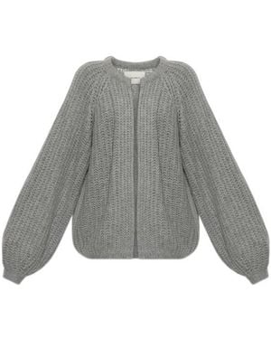 Lisa Yang Thena Textured Knit Cardigan - Gray