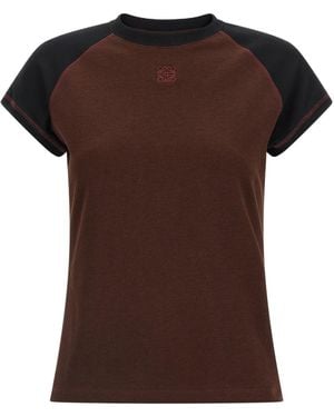 Loewe Logo Cotton T-Shirt - Brown