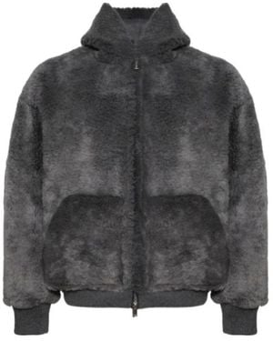 Alexander Wang Zip Up Shearling Jacket - Gray