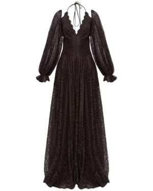 Etro Paisley Motif Laced Long Dress - Black