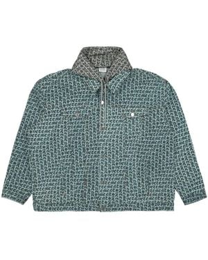 Vetements Monogram-Print Jacket - Blue