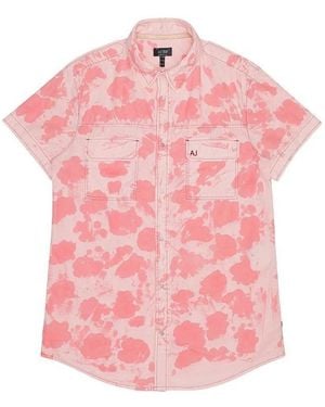Armani Jeans Printed Short-Sleeved Shirt - Pink