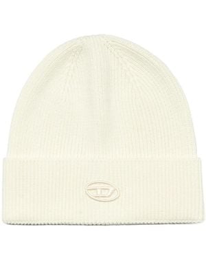 DIESEL K-Coder-Fully B Logo Embroidered Beanie - White