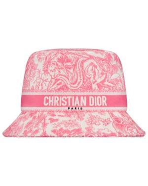 Dior Iviera D-Bobby Toile De Jouy Sauvage Small Brim Bucket Hat - Pink