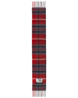 Vivienne Westwood Tartan Scarf Fringed Scarf - Red