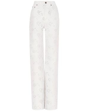 Chloé Chloé Embroidered Cropped Jeans - White