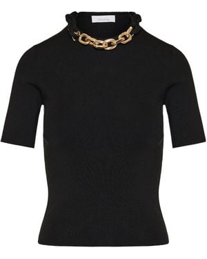Rabanne Rabanne Chain Detail Knitted Top - Black