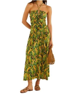 FARM Rio Ruched Bodice Maxi Dress - Green