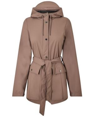 Rains Hooded Jacket - Brown