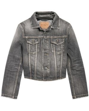 Balenciaga Lace-Up Denim Jacket - Grey