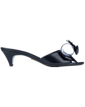 Prada Low-Heeled Slip-On Sandals - Blue