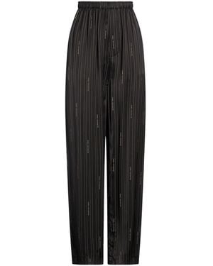 Balenciaga Striped Satin Pajama Pants - Black