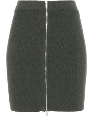 Nanushka Bouclé Zip-Up Miniskirt - Green