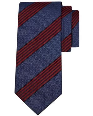Ferragamo Regimental Gancini Silk Jacquard Tie - Blue