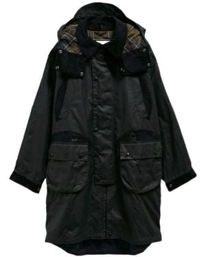 Barbour Waxed-Cotton Hooded Jacket - Black